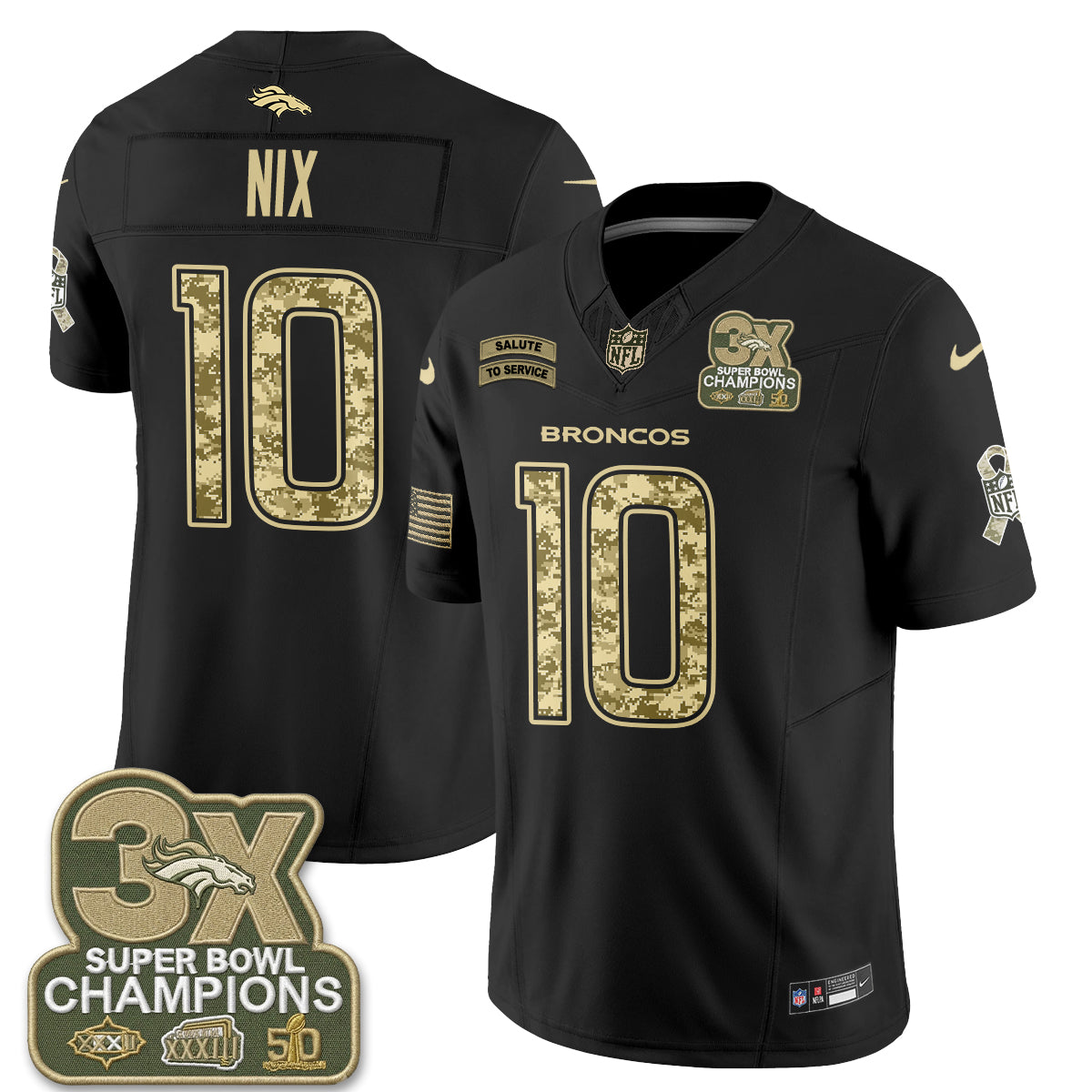 Denver Broncos 2026 Salute to Service V2 Vapor Jersey - Stitched