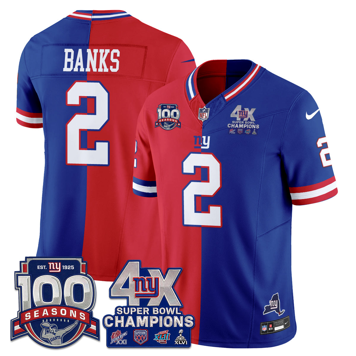 NYG 4X SBowl Split Limited Edition - Stitched (2)