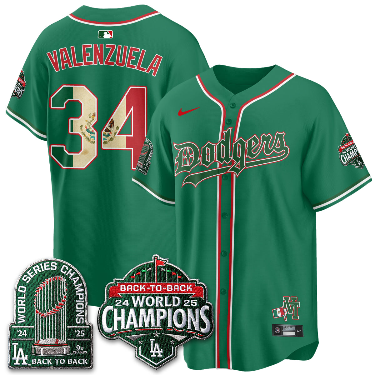 Los Angeles Dodgers x Mexico Style Vapor Jersey - Stitched