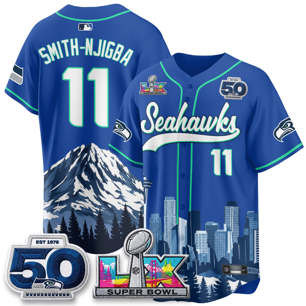 Seattle Seahawks City Edition Vapor Baseball Jersey - Stitch