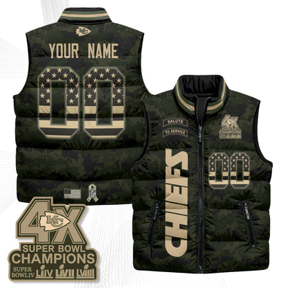 KC 2026 Salute to Service Custom Puffer Vest - Printed