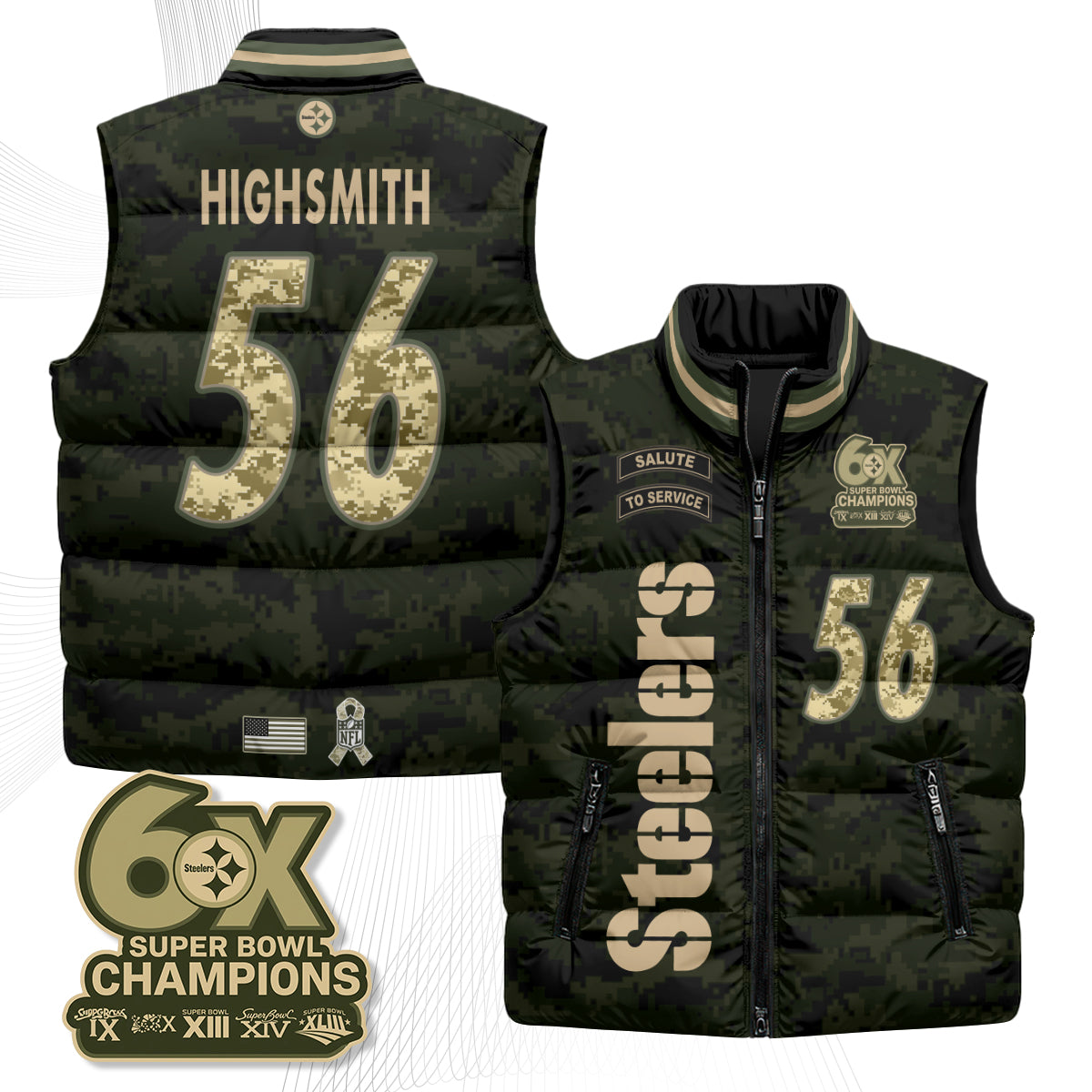 PIT 2026 Salute to Service Puffer Vest - Printed
