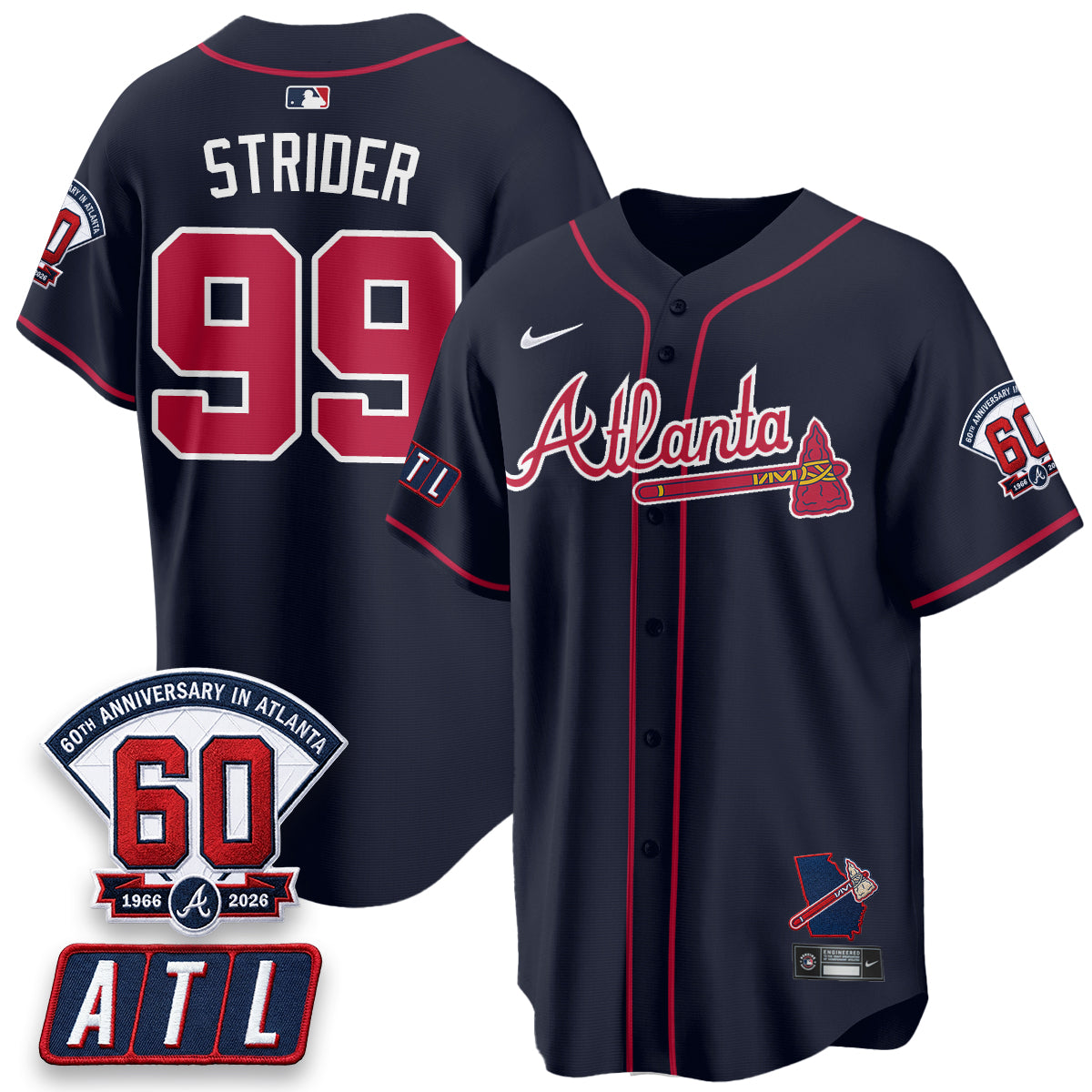 ATL 2026 60th Anniversary Vapor City Connect Limited Jersey - All Stitched