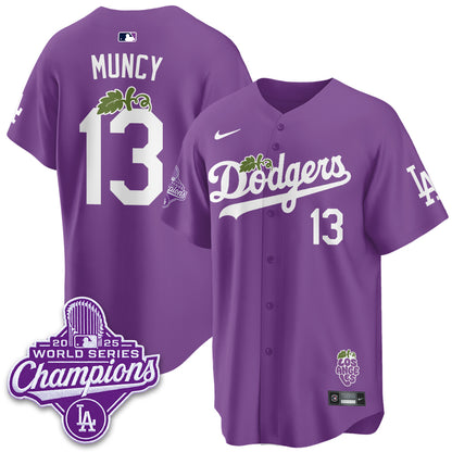 Los Angeles Dodgers Grape Edition Vapor Jersey - Stitched