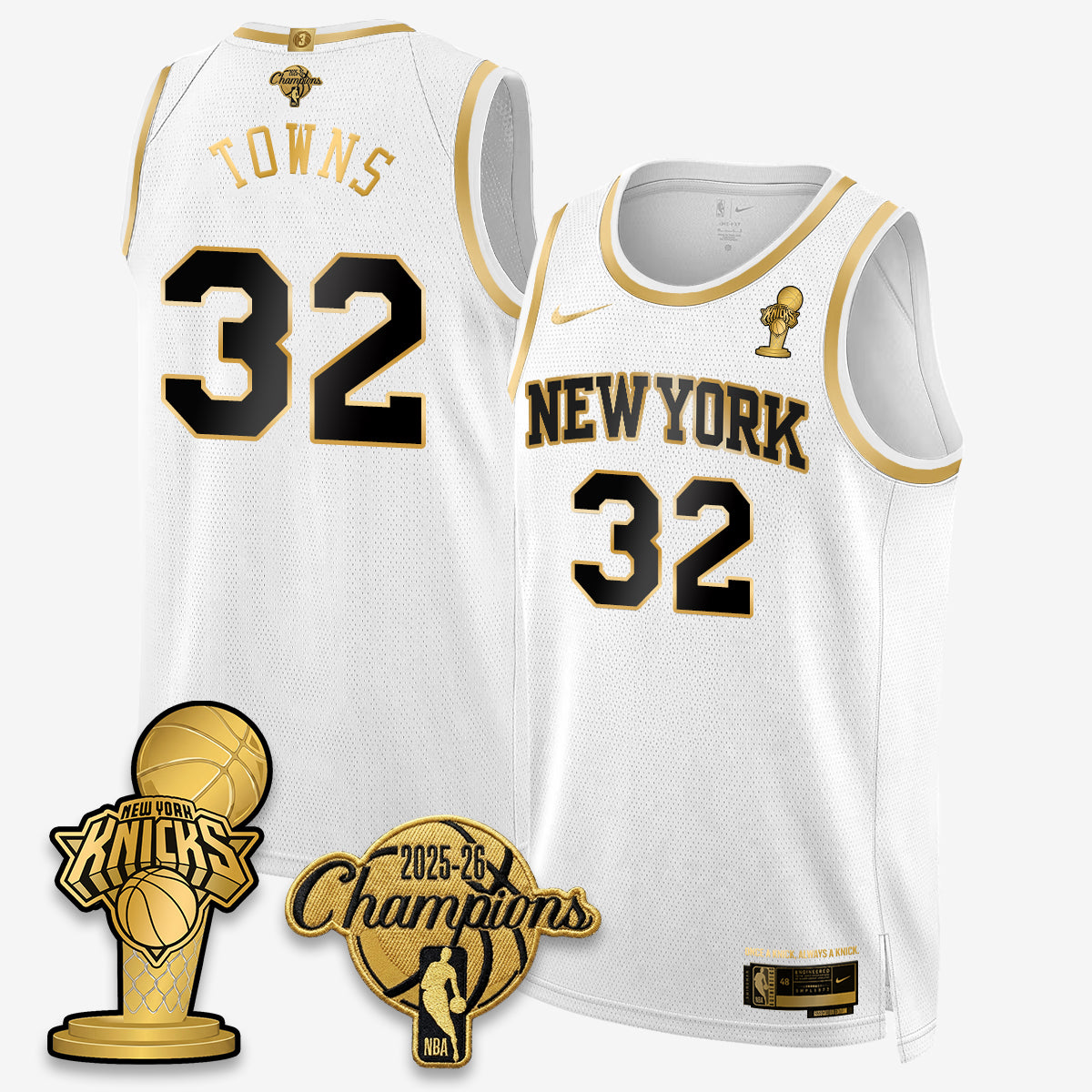 NYK 2026 NBA Champions Gold Edition Vapor Jersey - Stitched