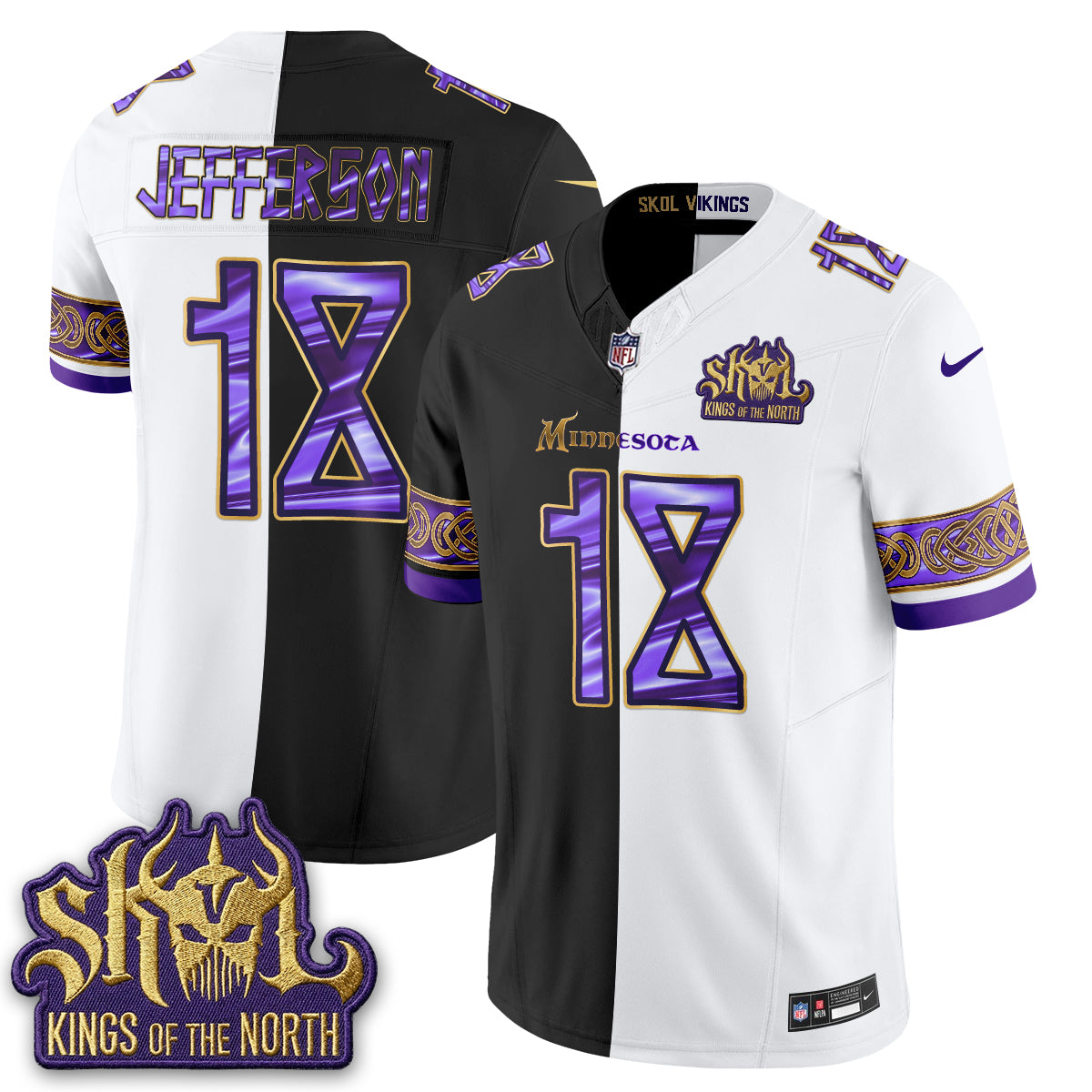 Minnesota Vikings Warrior Split Edition Vapor Jersey - Stitched