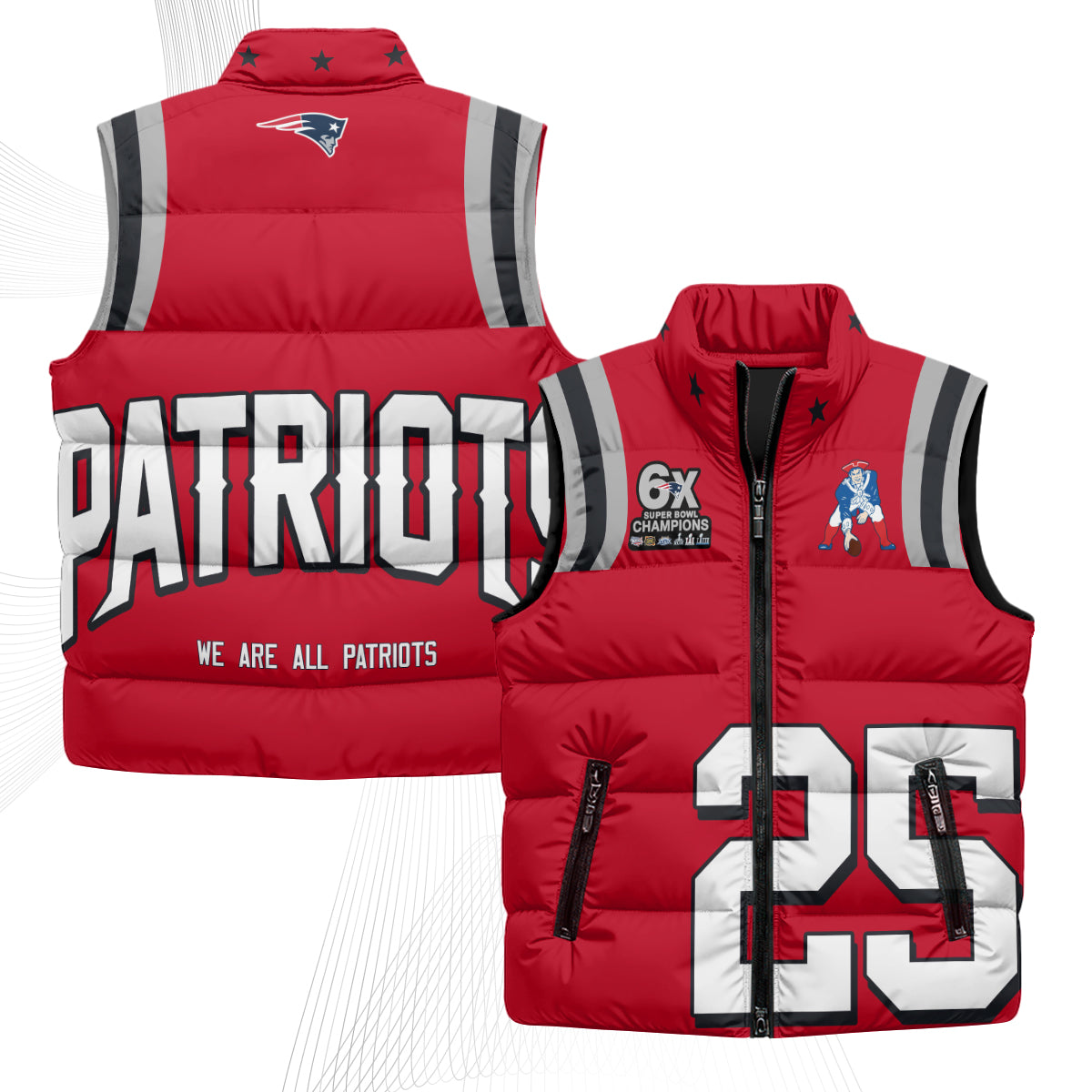 NE Rivalries Puffer Vest - Printed