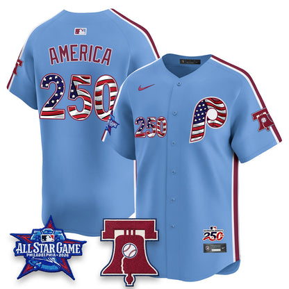 PHI 2026 Independence Day USA Vapor Limited Blue Jersey - Stitched