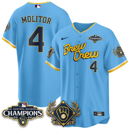 Milwaukee Brewers 2026 NL Division Champs Vapor Jersey - Stitched