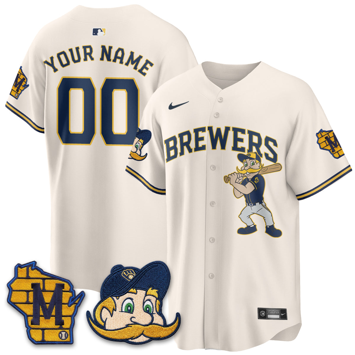 Milwaukee Brewers Bernie Edition Vapor Custom Jersey - Stitched