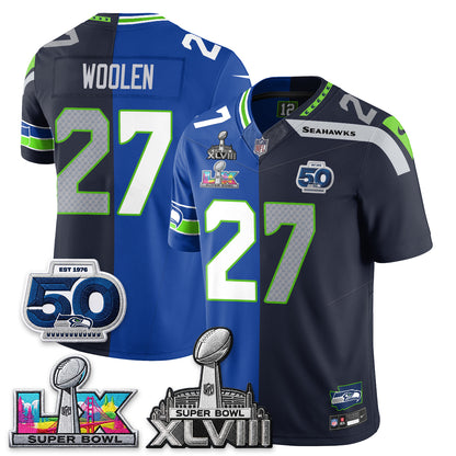 Seattle Seahawks SB LX Champs Split Edition Vapor Jersey - Stitch
