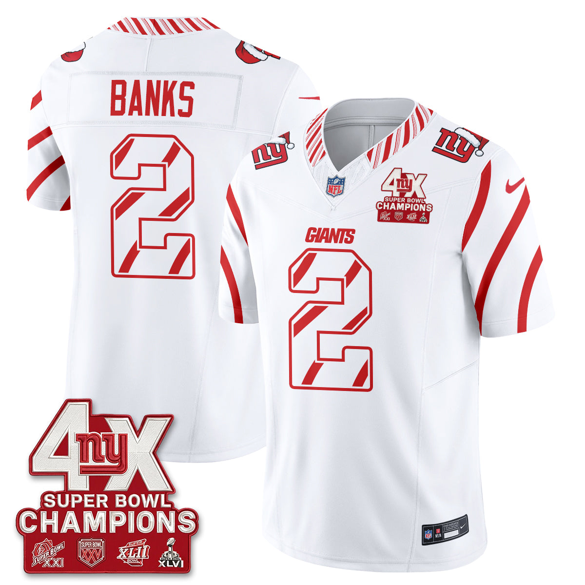 NYG  Xmas Edition Vapor Jersey - Stitched