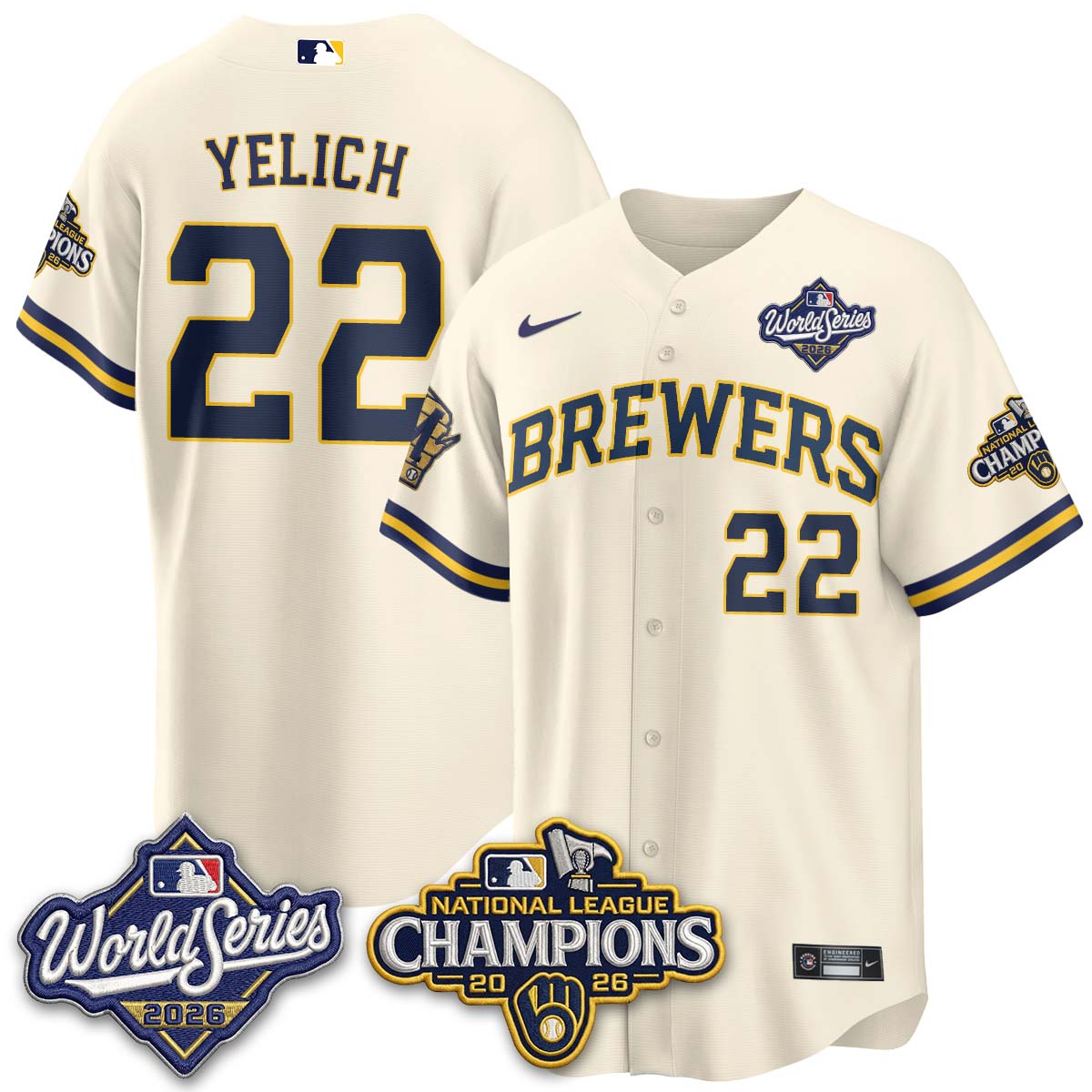 MIL W.S 26 & 2026 NL Champions Navy Jersey - Stitched