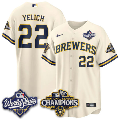 MIL W.S 26 & 2026 NL Champions Navy Jersey - Stitched
