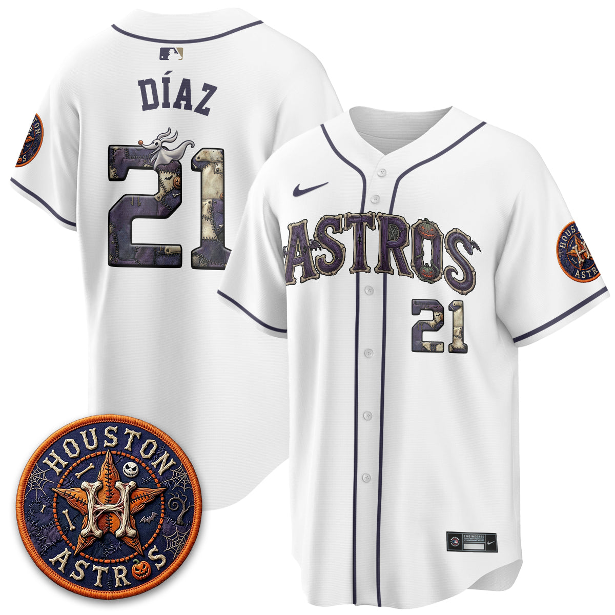 Houston Astros Nightmare Vapor Limited Jersey - Stitched