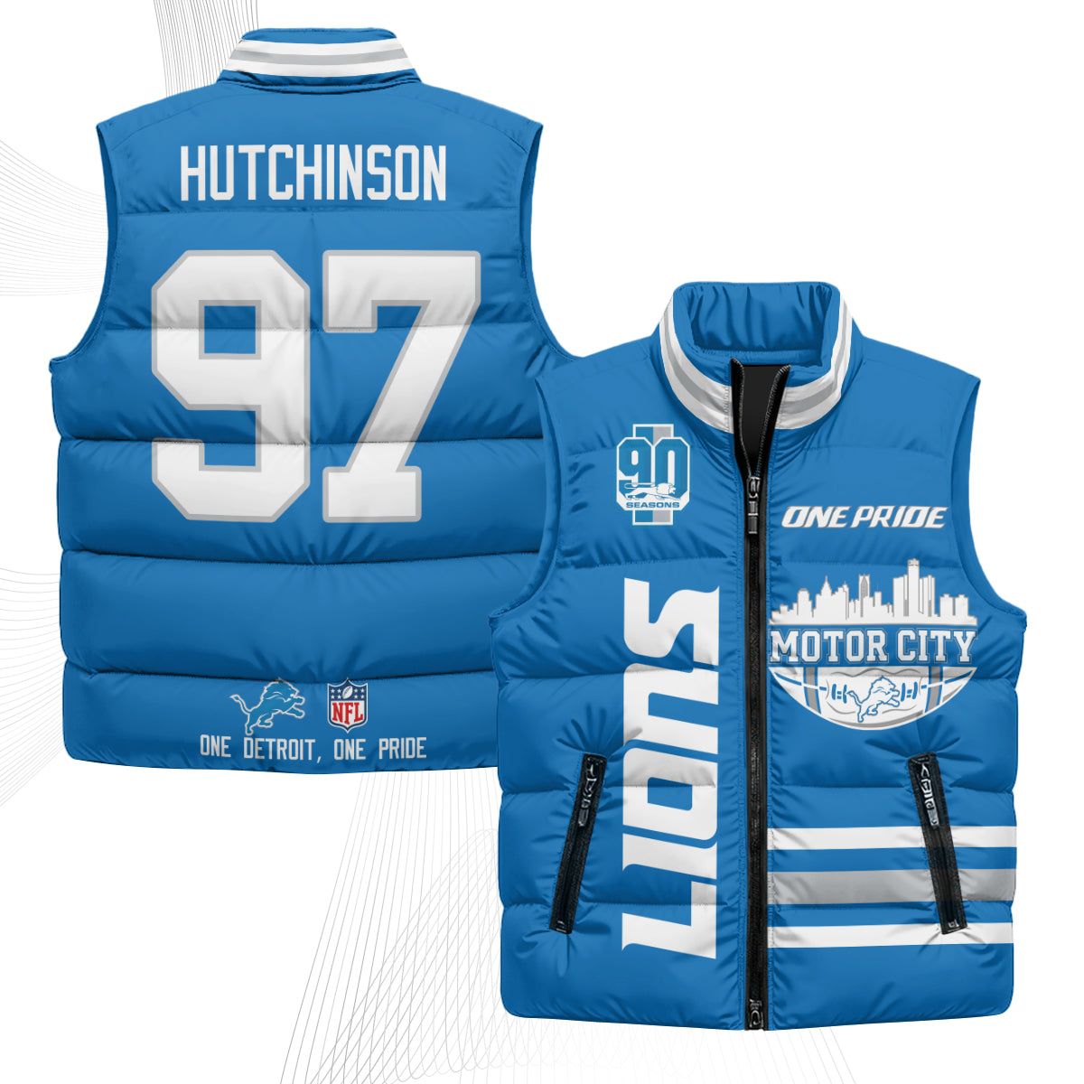 DET Motor City Puffer Vest - Printed