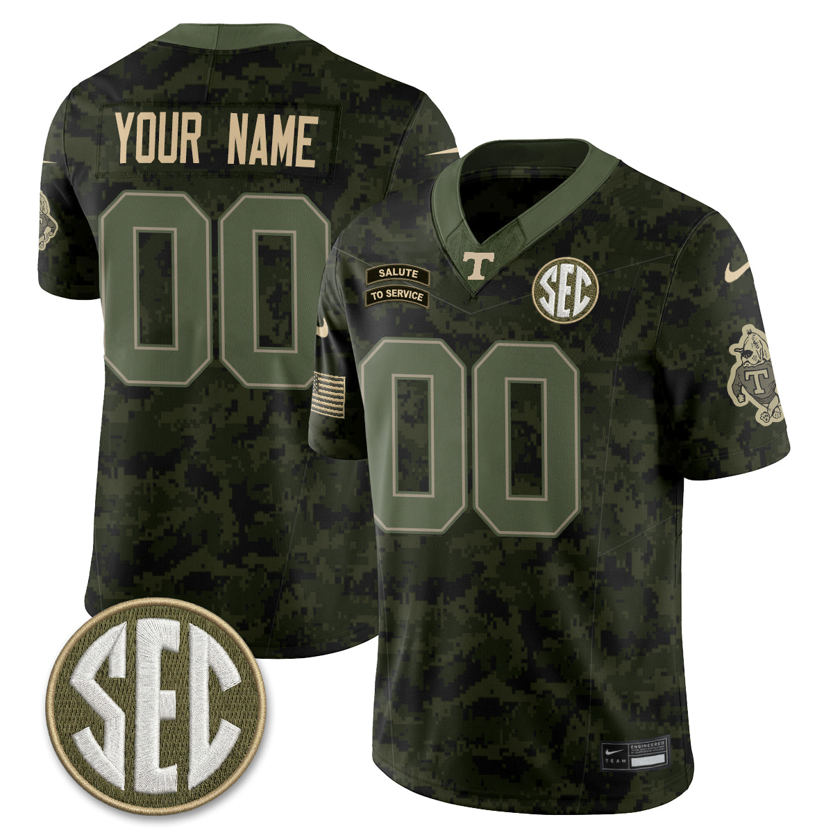TENN 2026 Salute to Service Vapor Custom Jersey - Stitched