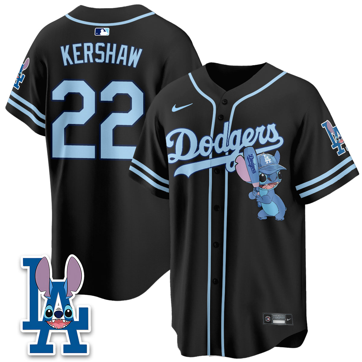 Los Angeles Dodgers x Blue Alien Edition Vapor Jersey - Stitched