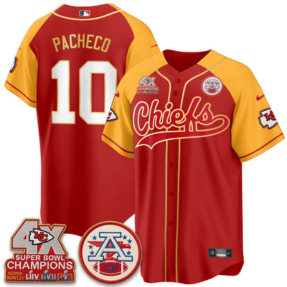 KC 4X Champs Gold Trim Edition Vapor Baseball Jersey - Stitched