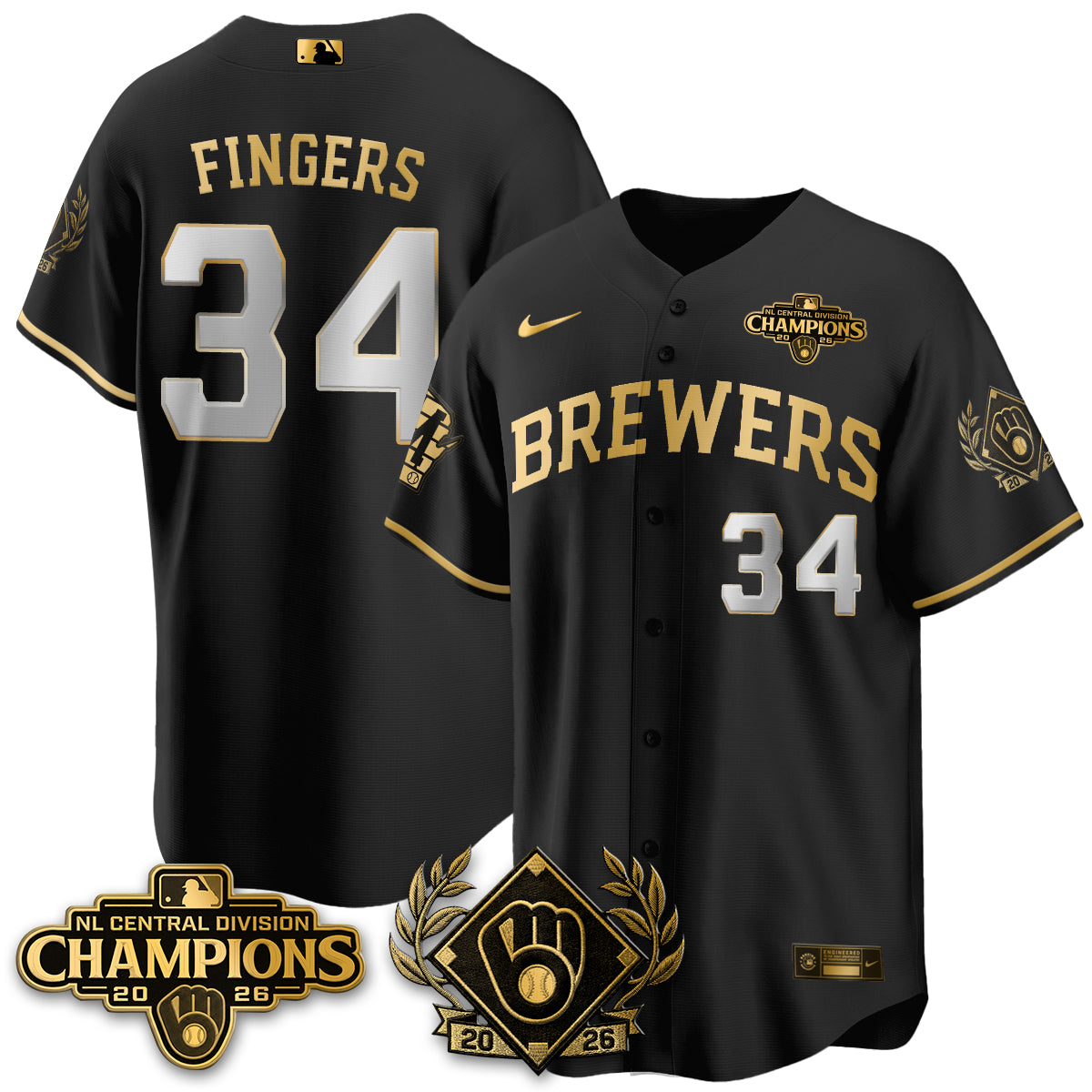 Milwaukee Brewers 2026 NL Division Champs Vapor Jersey - Stitched