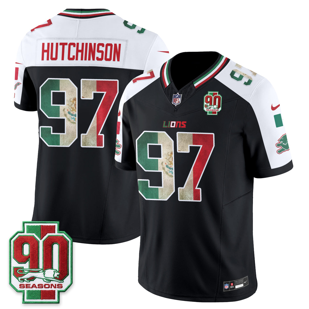 Detroit Lions Mexico Edition Vapor Jersey - Stitched