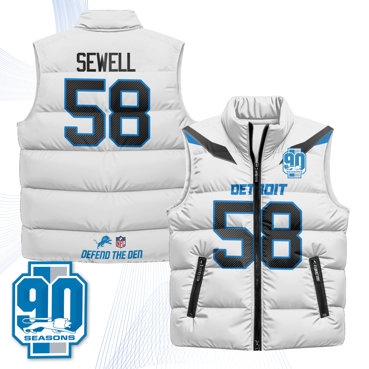 DET Xmas 2026 Rivalries Puffer Vest - Printed