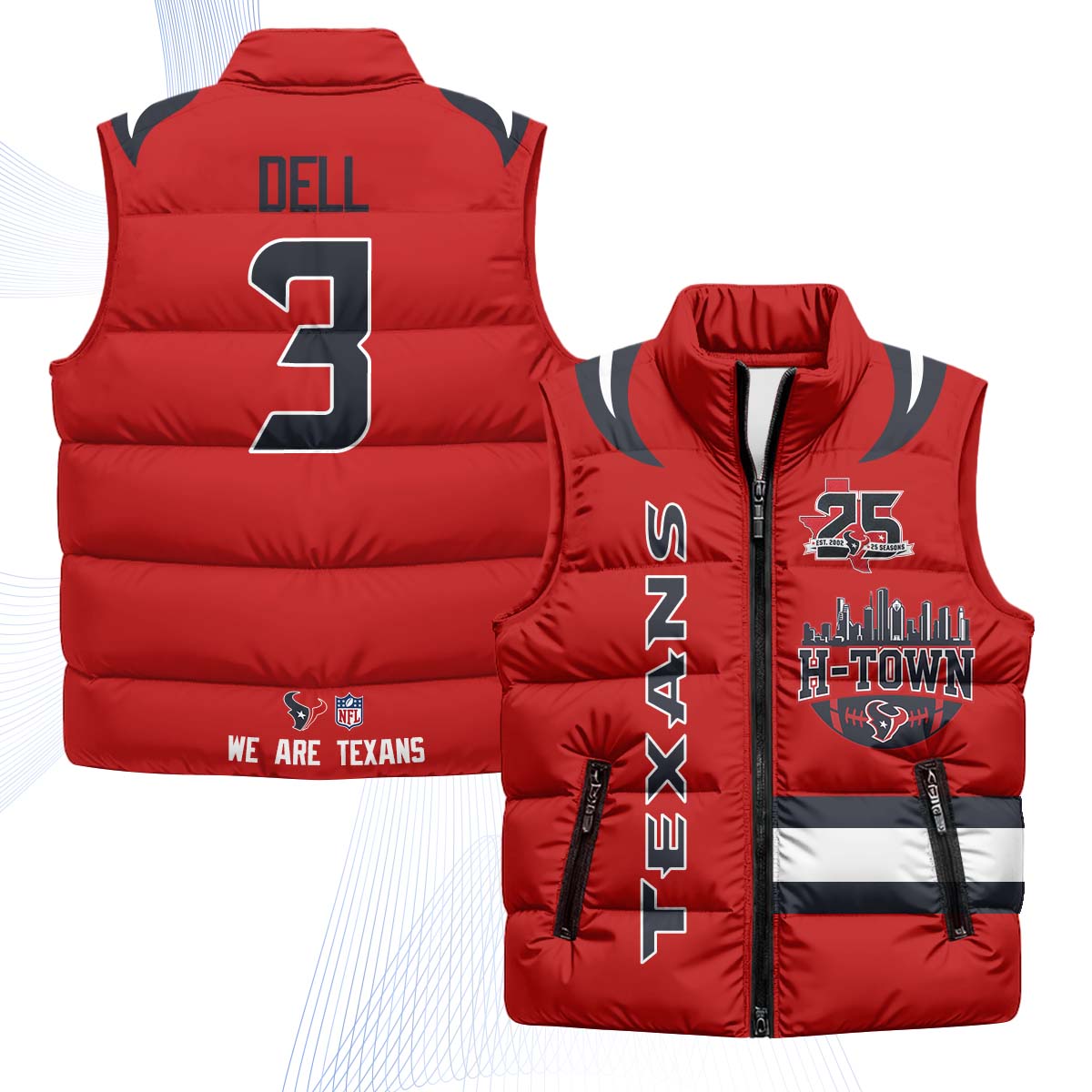 HOU "H-Town" Puffer Vest - Printed