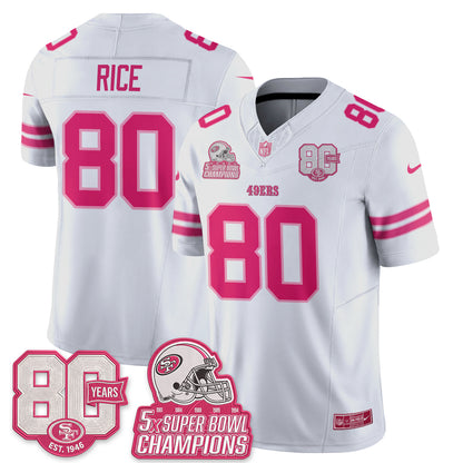 San Francisco 49ers Pink Edition Vapor Jersey - Stitched