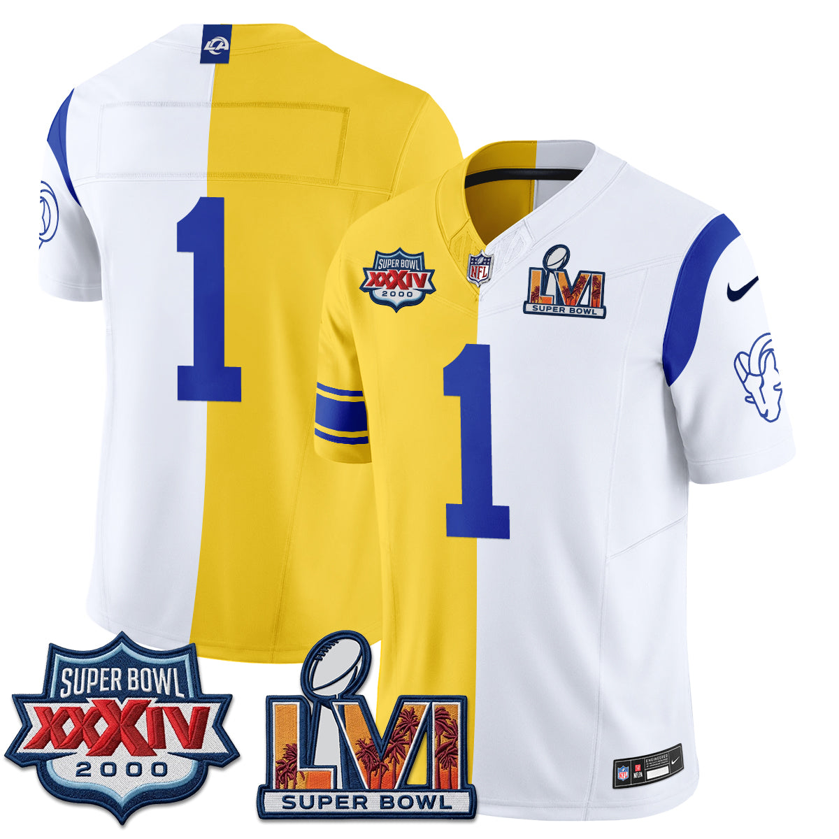 Los Angeles Rams Split Vapor Jersey - Stitched