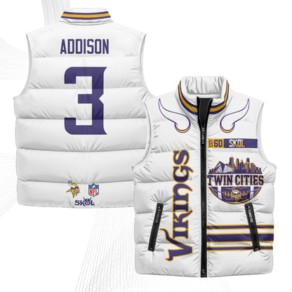 Minnesota Vikings Twin City Puffer Vest - Printed