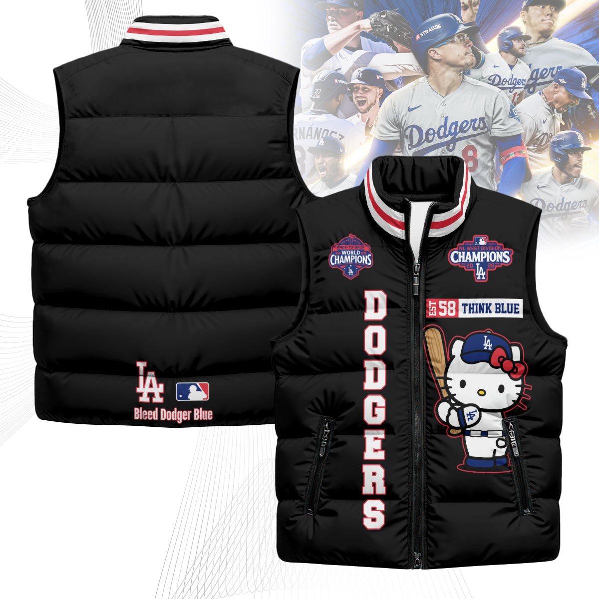 LAD x Meow KT Puffer Vest - Printed