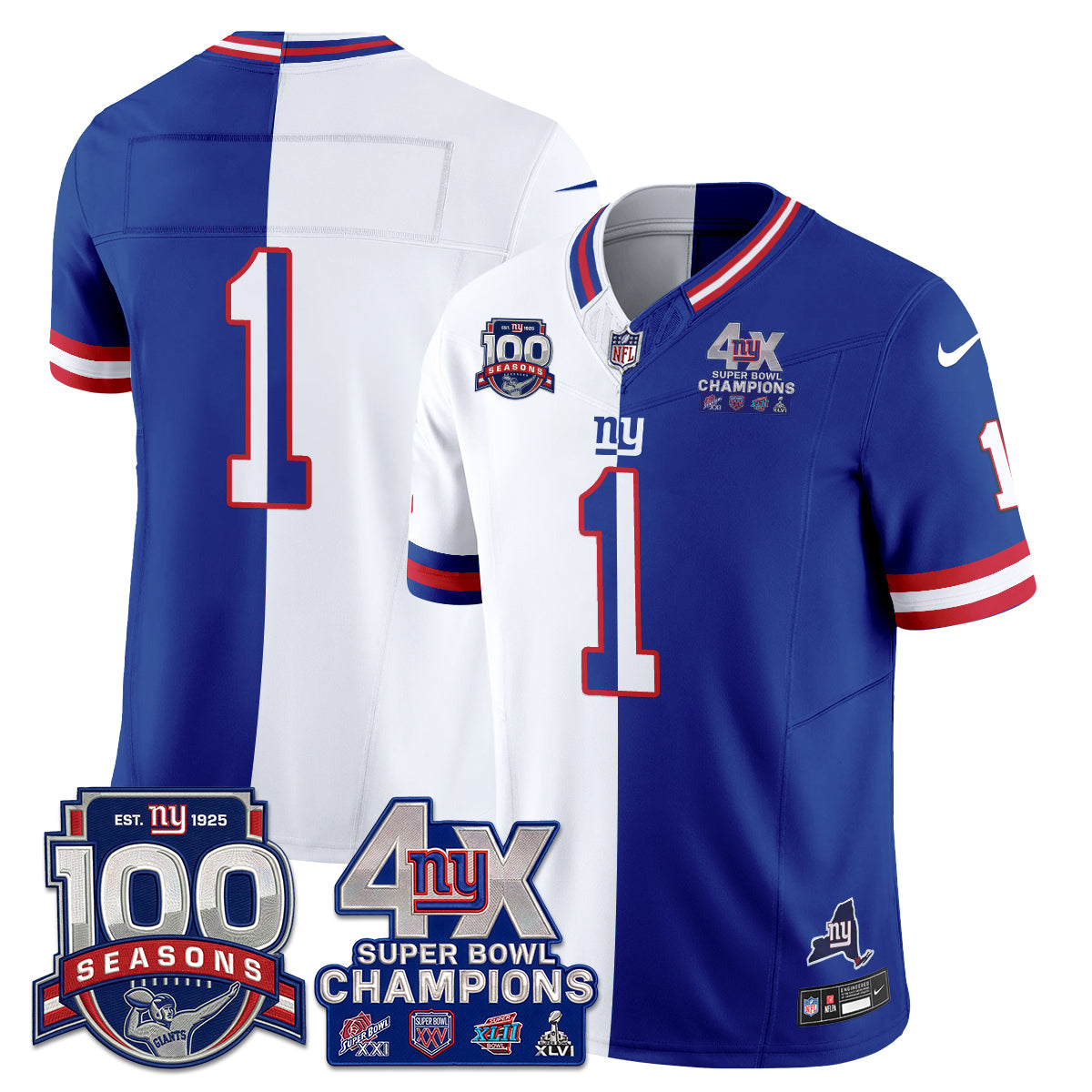 NYG 4X SBowl Split Limited Edition - Stitched (2)