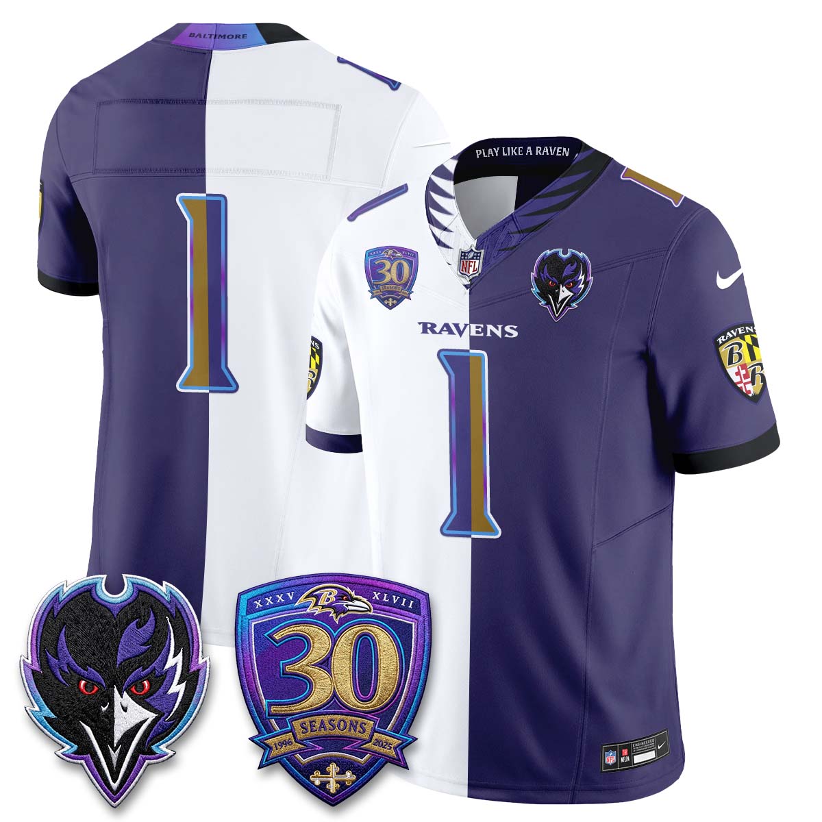 Baltimore Ravens The Next Flight Split Vapor Jersey - Stitched