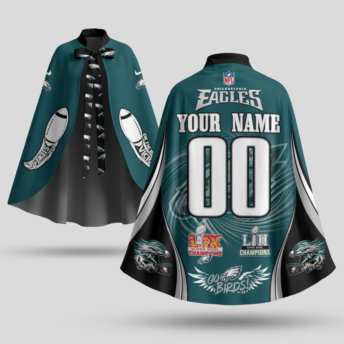 PHI Champions Edition Custom Strap Shawl Cape - Printed