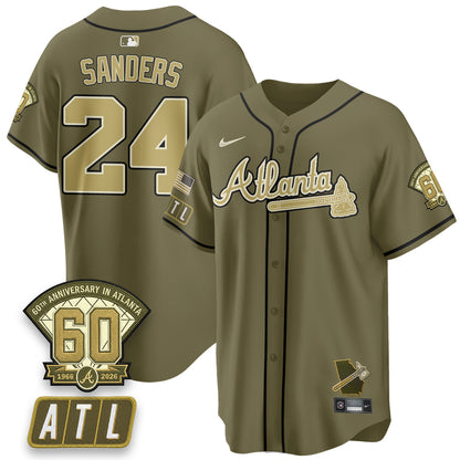 ATL New Era Olive 2026 Armed Forces Day Vapor Limited Jersey - All Stitched