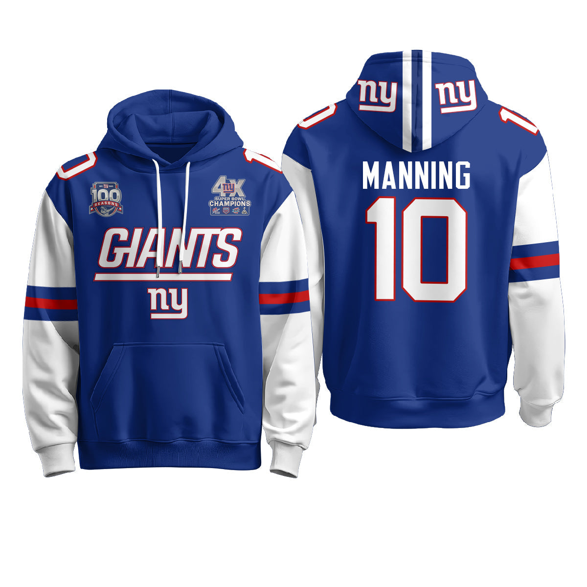 NYG 4X Champs S.Bowl Fleece Hoodie - Printed