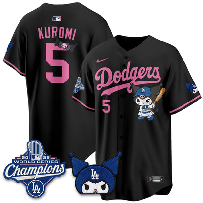 Los Angeles Dodgers Kuromi Edition Vapor Jersey - Stitched