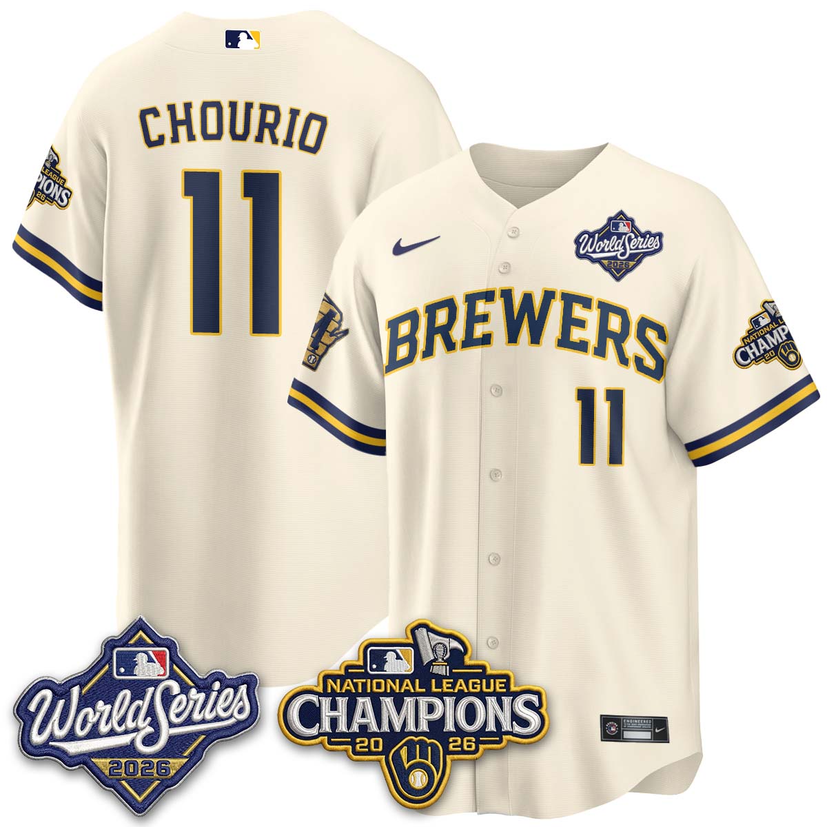 MIL W.S 26 & 2026 NL Champions Navy Jersey - Stitched