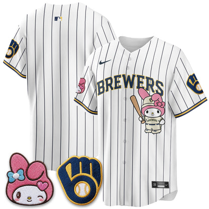 Milwaukee Brewers x Pink Sanrio Friend Edition Vapor Jersey - Stitched
