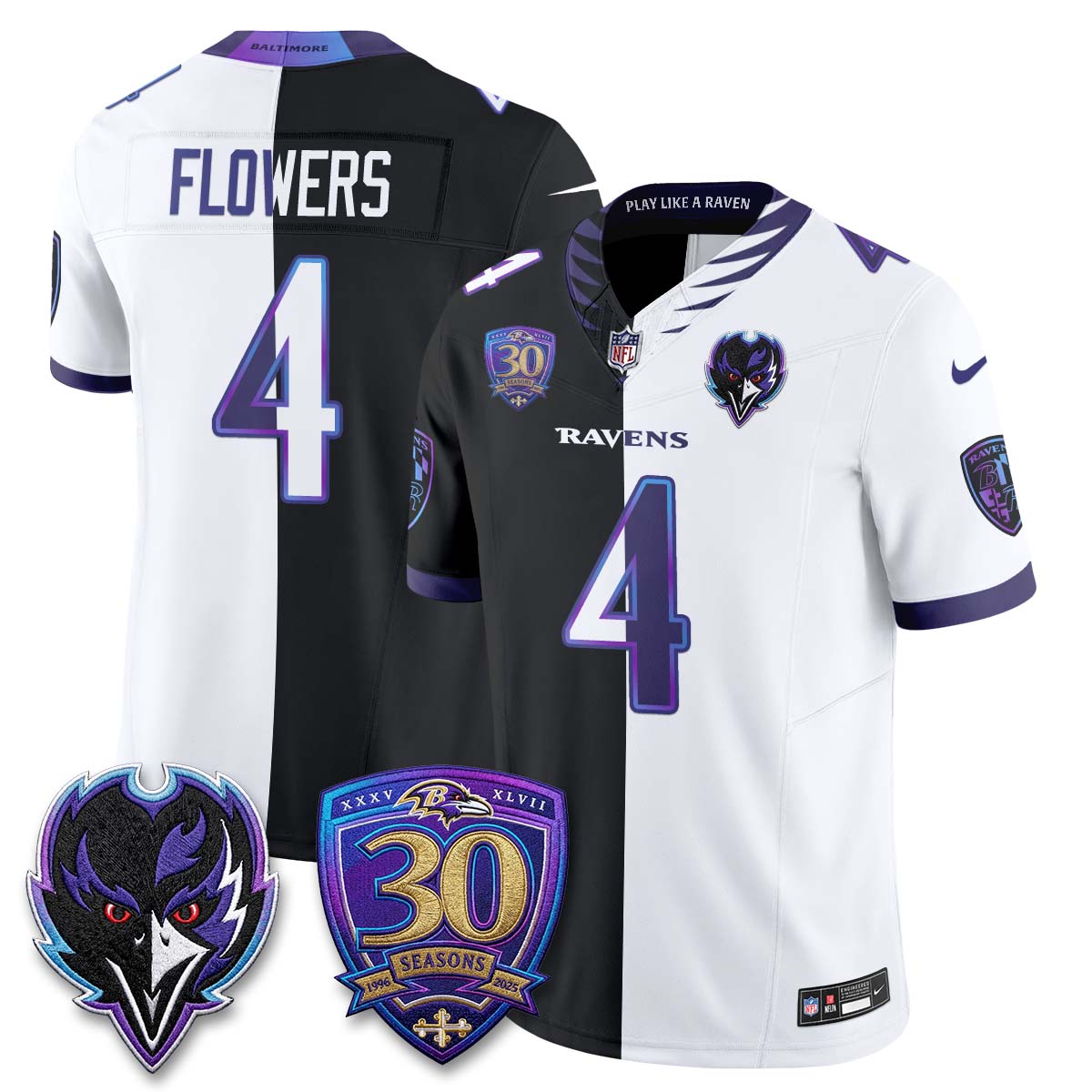 Baltimore Ravens The Next Flight Split Vapor Jersey - Stitched