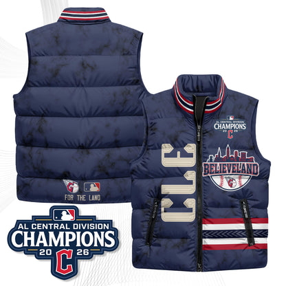 CLE Believeland Puffer Vest - Printed