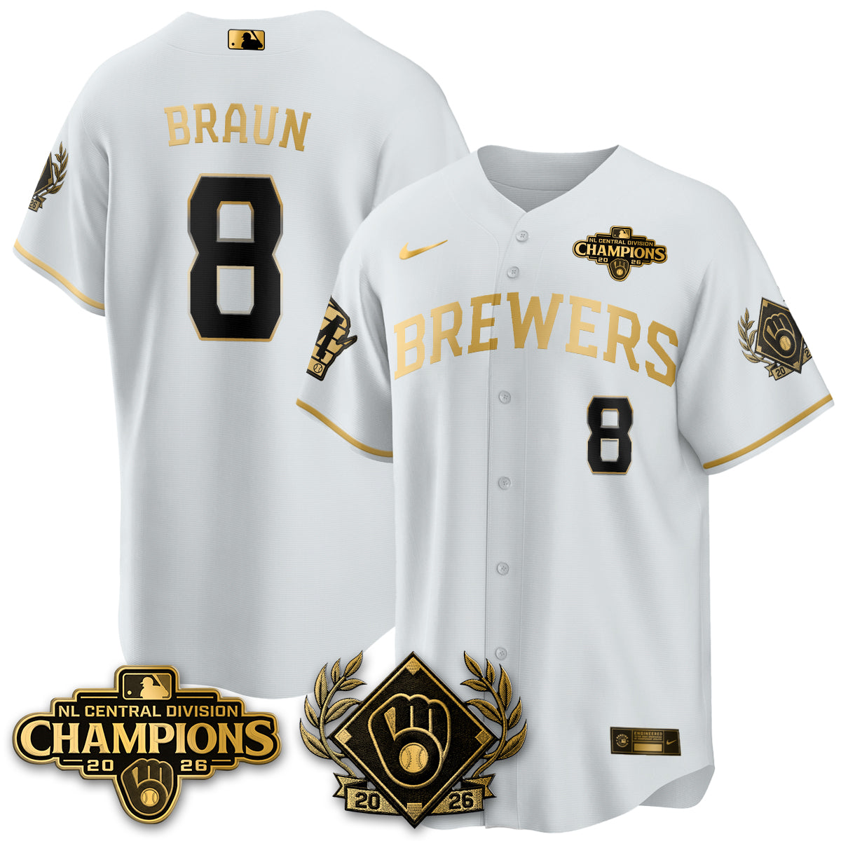 Milwaukee Brewers 2026 NL Division Champs Vapor Jersey - Stitched