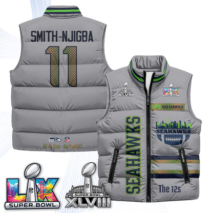 Seattle Seahawks "Go Hawks" Edition Puffer Vest - Printed