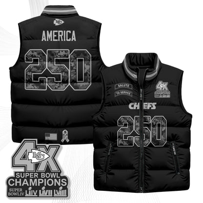 KC 2026 Salute to Service Puffer Vest - Printed