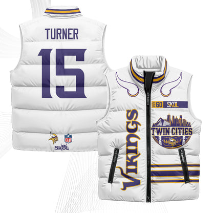 Minnesota Vikings Twin City Puffer Vest - Printed
