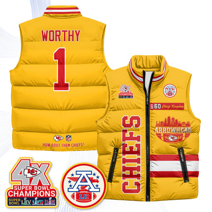 KC Arrowhead Puffer Vest - Printed
