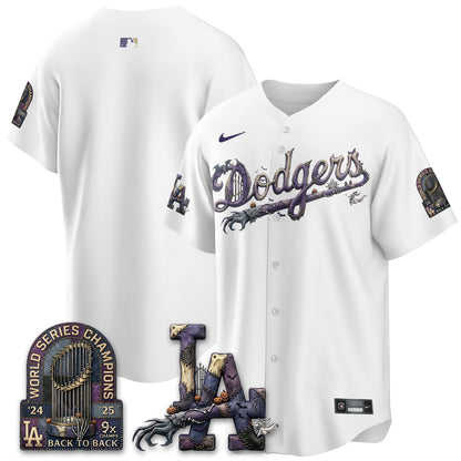 Los Angeles Dodgers Nightmare Edition Vapor Jersey - Printed