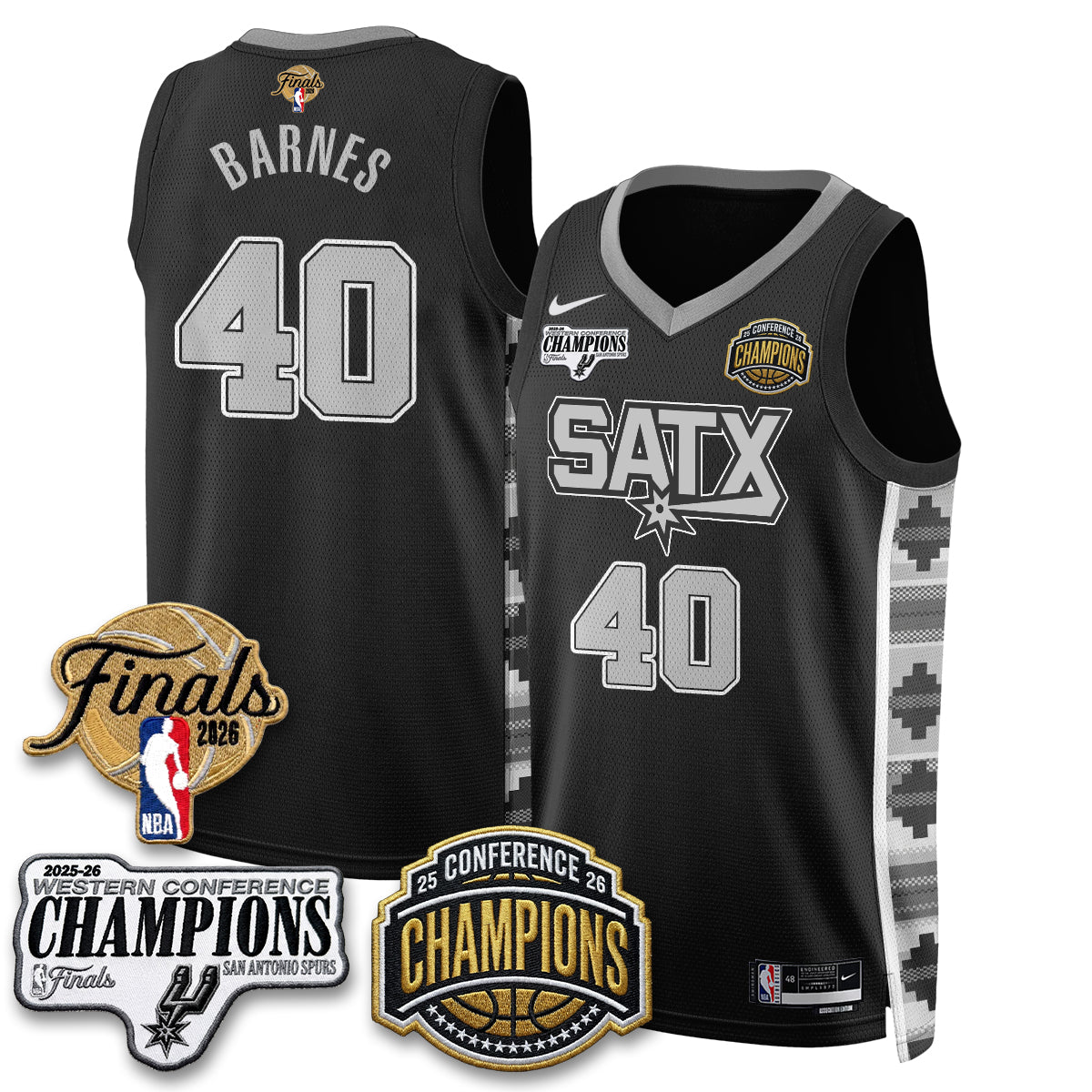 SAS 2026 NBA Western Conference Champions Vapor Jersey V3 - Stitched