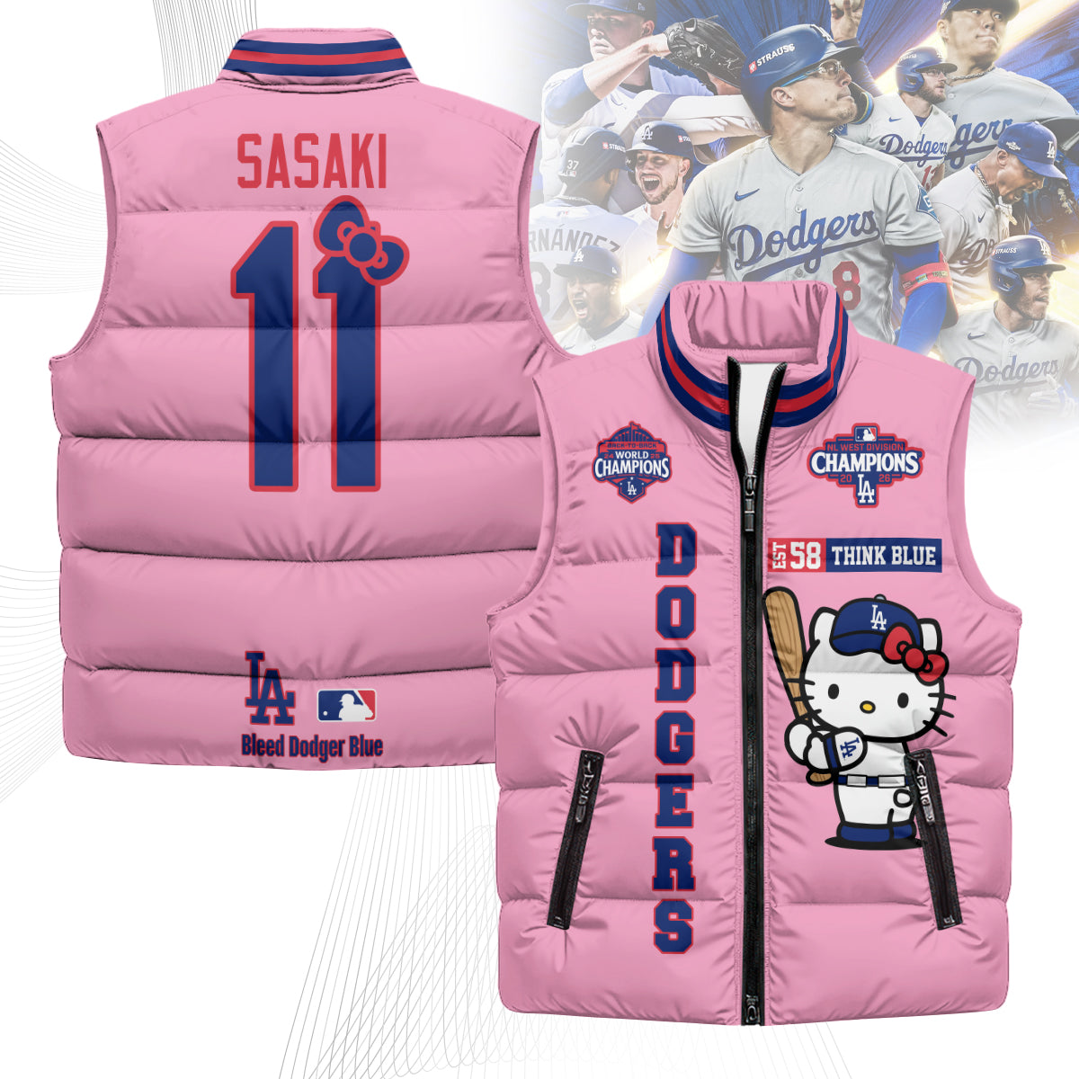 LAD x Meow KT Puffer Vest - Printed