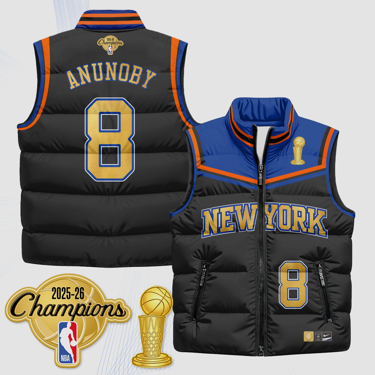 NYK Champions Night Puffer Vest - Printed